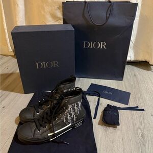 Dior Black and Gray High-Top Sneakers
